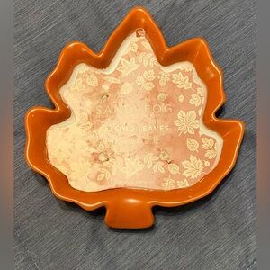 Sand + Fog Orange Leaf-Shaped Candle Holder NWT Falling Leaves Fall